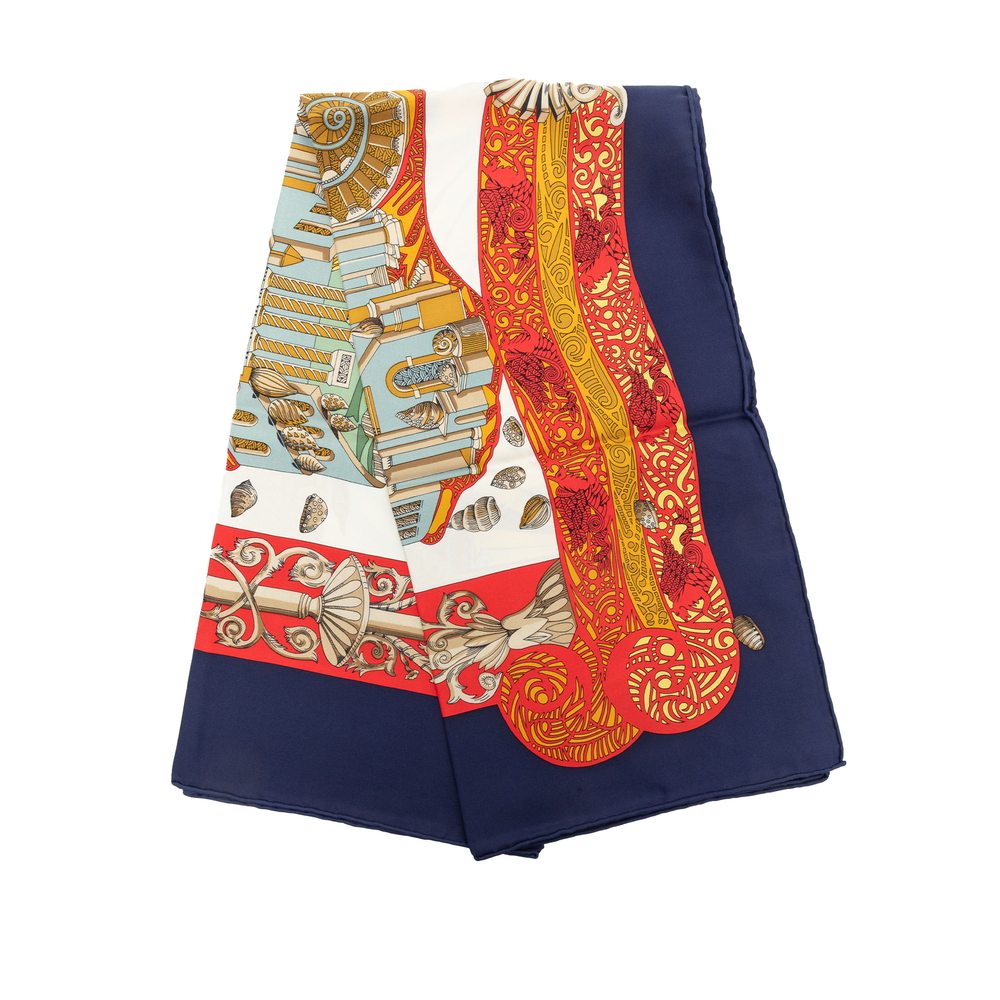 Pre-Loved Hermes L Atlantide Silk Scarf 90
